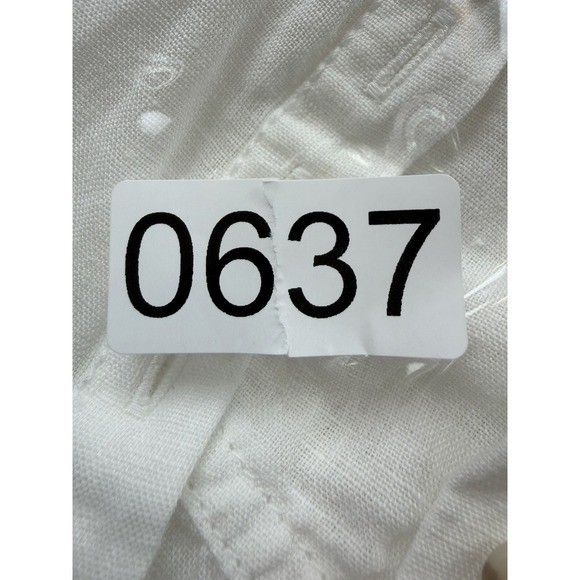 Pilcro White 100% Linen Puff Sleeve Boho Popover Blouse Top Size M - Picture 7 of 7